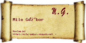 Mile Gábor névjegykártya